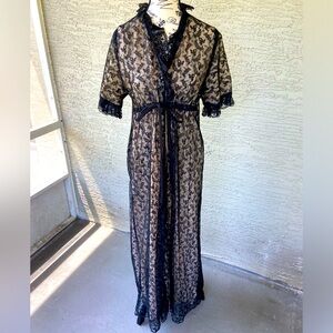 Vintage 50s Fashions by Marilyn Boudoir Black Lace Gown